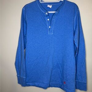 Brooks Brothers Long Sleeve Blue Henley Shirt